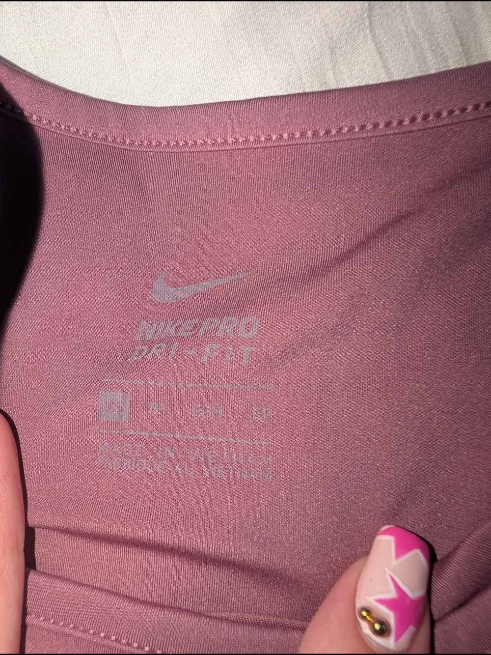 Nike Mauve Crop Tank Top with Center Panel